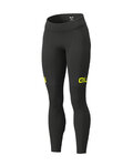 ALÉ Długie spodnie kolarskie bez szelek - BLEND LADY WINTER - czarny/żółty