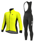 ALÉ Kolarska kurtka zimowa ze spodniami - FONDO WINTER - czarny/żółty