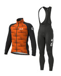 ALÉ Kolarska kurtka zimowa ze spodniami - SHARP + WINTER - czarny/pomarańczowy