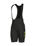 ALÉ Krótkie spodnie kolarskie z szelkami - AGONISTA 2 - czarny/żółty