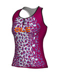ALÉ Koszulka kolarska bez rękawów - ALÉ AGGUATO LADY - biały/różowy