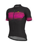 ALÉ Koszulka kolarska z krótkim rękawem - START - czarny/różowy