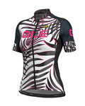 ALÉ Koszulka kolarska z krótkim rękawem - SUNSET LADY - biały/czarny
