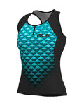 ALÉ Koszulka kolarska bez rękawów - HEXA LADY  - czarny/niebieski