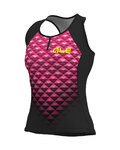 ALÉ Koszulka kolarska bez rękawów - HEXA LADY - czarny/różowy