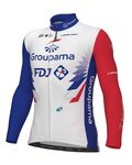 ALÉ Zimowa koszulka kolarska z długim rękawem - GROUPAMA FDJ 2022 - niebieski/czerwony/biały
