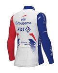 ALÉ Zimowa koszulka kolarska z długim rękawem - GROUPAMA FDJ 2022 - niebieski/czerwony/biały