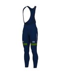 ALÉ Długie spodnie kolarskie z szelkami - SLOVENIA NATIONAL 22 - zielony/niebieski