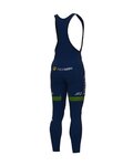 ALÉ Długie spodnie kolarskie z szelkami - SLOVENIA NATIONAL 22 - zielony/niebieski