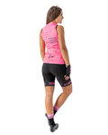 ALÉ Krótkie spodnie kolarskie z szelkami - STRADA LADY - różowy/czarny