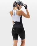 ALÉ Koszulka kolarska bez rękawów - COLOR BLOCK LADY - biały/czarny
