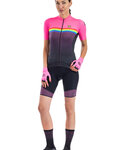 ALÉ Koszulka kolarska z krótkim rękawem - BRIDGE LADY - różowy