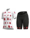 ALÉ Krótka koszulka kolarska i spodenki - SMILE LADY - czerwony/biały