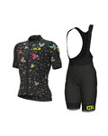 ALÉ Krótka koszulka kolarska i spodenki - VERSILIA - czarny/żółty