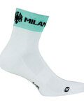 BIANCHI MILANO Kolarskie klasyczne skarpetki - ASFALTO - biały/turkusowy