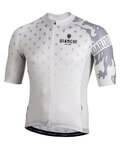 BIANCHI MILANO Koszulka kolarska z krótkim rękawem - SAVIGNANO - beżowy/szary