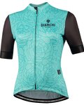 BIANCHI MILANO Koszulka kolarska z krótkim rękawem - SOSIO LADY - zielony/czarny