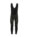 Długie spodnie kolarskie z szelkami - FLEX WINTER - czarny/zielony