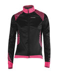 BIEMME Zimowa koszulka kolarska z długim rękawem - SHARP LADY WINTER - czarny/różowy