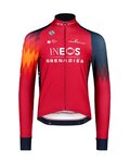 BIORACER Kolarska ocieplana kurtka - INEOS GRENADIERS 2023 ICON TEMPEST RACE - niebieski/czerwony