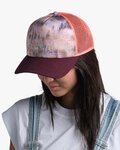 BUFF Czapka kolarska - TRUCKER DERAMA - bordowy/pomarańczowy