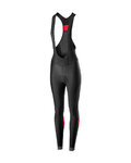 CASTELLI Długie spodnie kolarskie z szelkami - VELOCISSIMA LADY WNT - czarny/czerwony