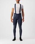 CASTELLI Długie spodnie kolarskie z szelkami - SORPASSO RoS WINTER - niebieski