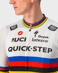 CASTELLI Koszulka kolarska z krótkim rękawem - QUICK-STEP 2022 COMPETIZIONE - tęczowy/biały