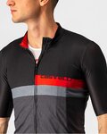 CASTELLI Koszulka kolarska z krótkim rękawem - A BLOCCO - czarny/szary/czerwony