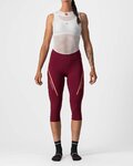 CASTELLI Kolarskie spodnie 3/4 bez szelek - VELOCISSIMA 3 LADY  - różowy/bordowy