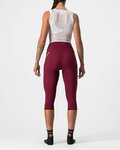 CASTELLI Kolarskie spodnie 3/4 bez szelek - VELOCISSIMA 3 LADY  - różowy/bordowy