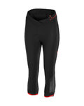 CASTELLI Kolarskie spodnie 3/4 bez szelek - VISTA LADY - czerwony/czarny