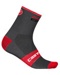 CASTELLI Kolarskie klasyczne skarpetki - ROSSO CORSA 9 - szary/czerwony