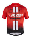Koszulka kolarska z krótkim rękawem - SUNWEB 2019 - czarny/czerwony/biały