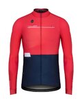 GOBIK Zimowa koszulka kolarska z długim rękawem - SUPERCOBBLE - niebieski/czerwony