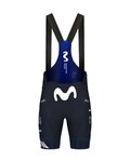 GOBIK Krótkie spodnie kolarskie z szelkami - MOVISTAR 2023 MATT - biały/niebieski