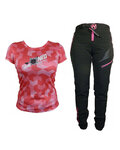HAVEN Kolarska koszulka i spodnie MTB - PEARL NEO LADY - czarny/różowy