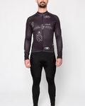 HOLOKOLO Zimowa koszulka kolarska z długim rękawem - BLACK OUT WINTER - czarny