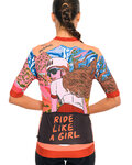 HOLOKOLO Koszulka kolarska z krótkim rękawem - FREE ELITE LADY - pomarańczowy/kolorowy