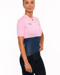 HOLOKOLO Krótka koszulka kolarska i spodenki - VIBES LADY - różowy/niebieski/czarny