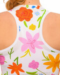 HOLOKOLO Koszulka kolarska bez rękawów - FLORAL ELITE LADY - biały/kolorowy