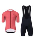 HOLOKOLO Krótka koszulka kolarska i spodenki - VICTORIOUS - czerwony/czarny
