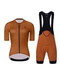 HOLOKOLO Krótka koszulka kolarska i spodenki - VICTORIOUS LADY - brązowy