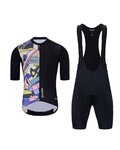 HOLOKOLO Krótka koszulka kolarska i spodenki - ESCAPE ELITE - kolorowy/czarny