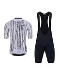 HOLOKOLO Krótka koszulka kolarska i spodenki - TYRES ELITE - czarny/biały