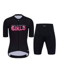 HOLOKOLO Krótka koszulka kolarska i spodenki - SUPPORT ELITE LADY - czarny