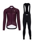 HOLOKOLO Koszulka kolarska z długim rękawem i spodnie - STARLIGHT LADY W - fioletowy/czarny