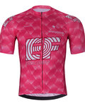 BONAVELO Krótka koszulka kolarska i spodenki - EDUCATION FIRST 2025 - różowy/czarny