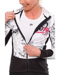 HOLOKOLO Kolarska ocieplana kurtka - GRAFFITI LADY - biały/czarny