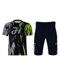 HOLOKOLO Kolarska koszulka i spodnie MTB - TYRE MTB - czarny/zielony/szary